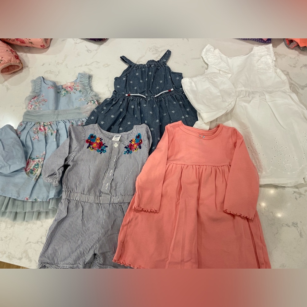 12-18m baby girl dresses and romper bundle summer spring